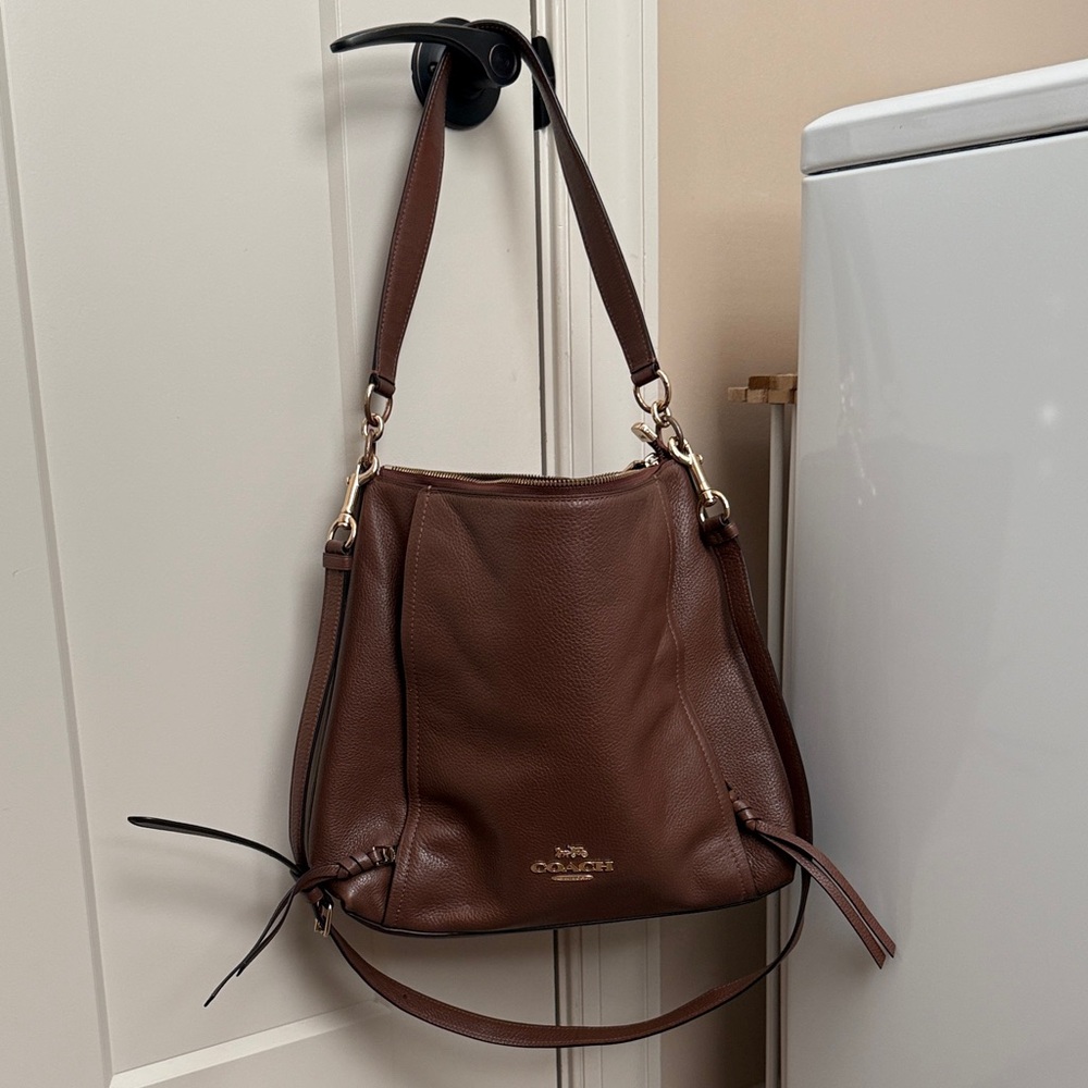 Coach Dark Brown Leather Shoulder Bag Hobo Bag